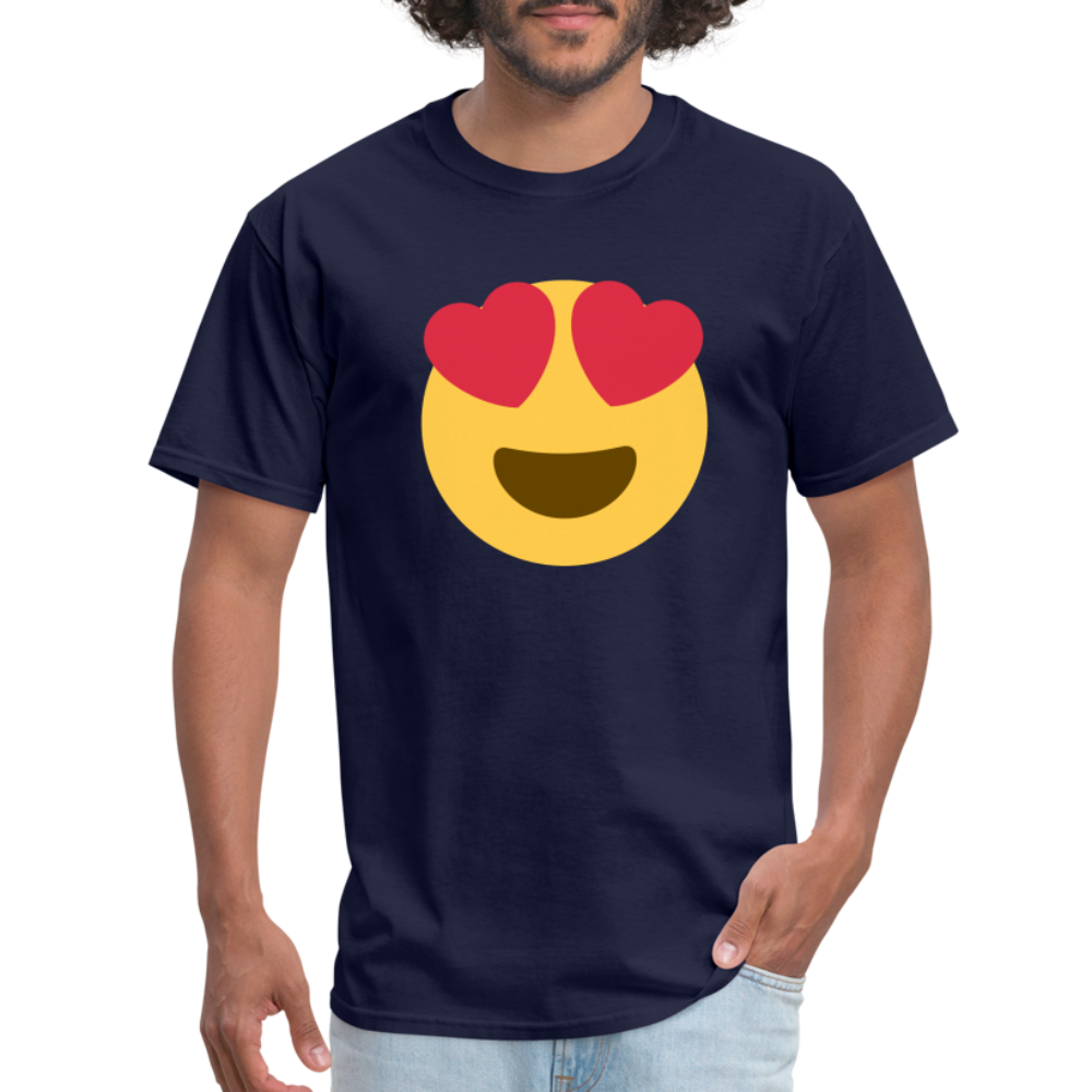 😍 Smiling Face with Heart-Eyes (Twemoji) Unisex Classic T-Shirt - navy