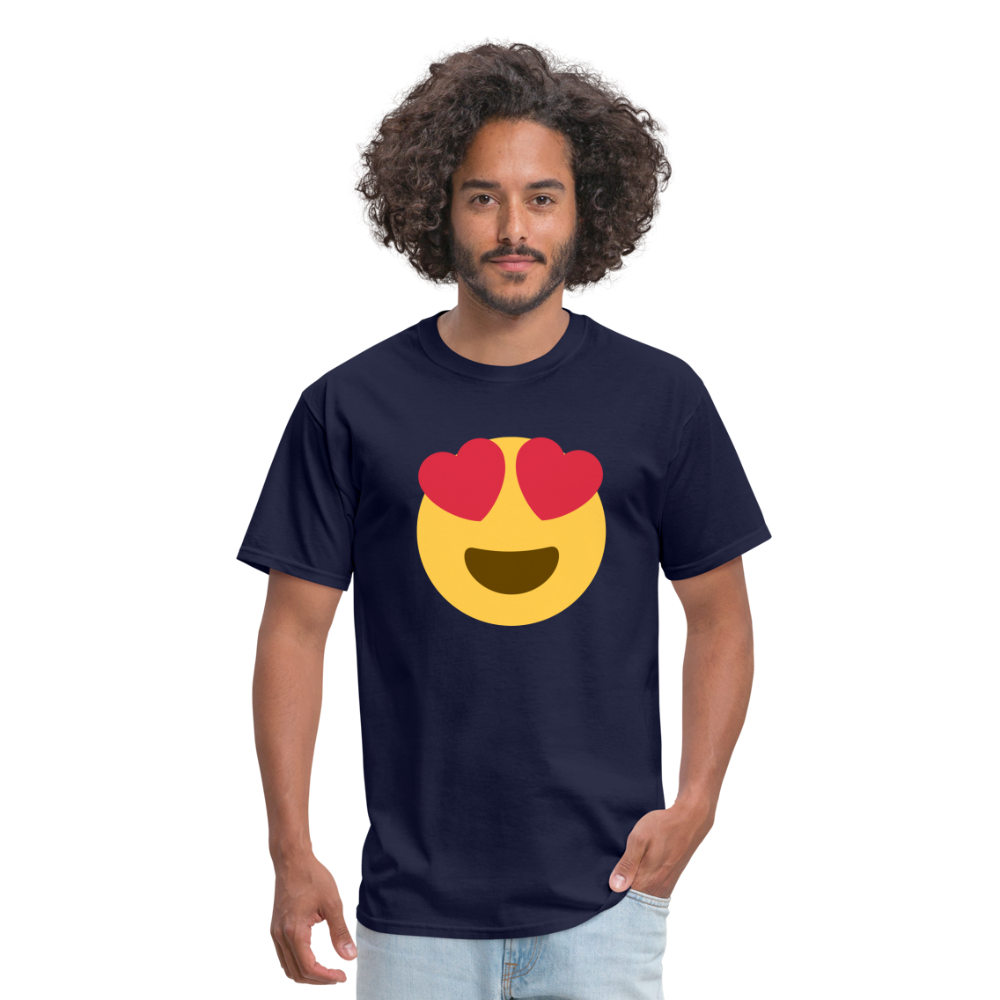 😍 Smiling Face with Heart-Eyes (Twemoji) Unisex Classic T-Shirt - navy