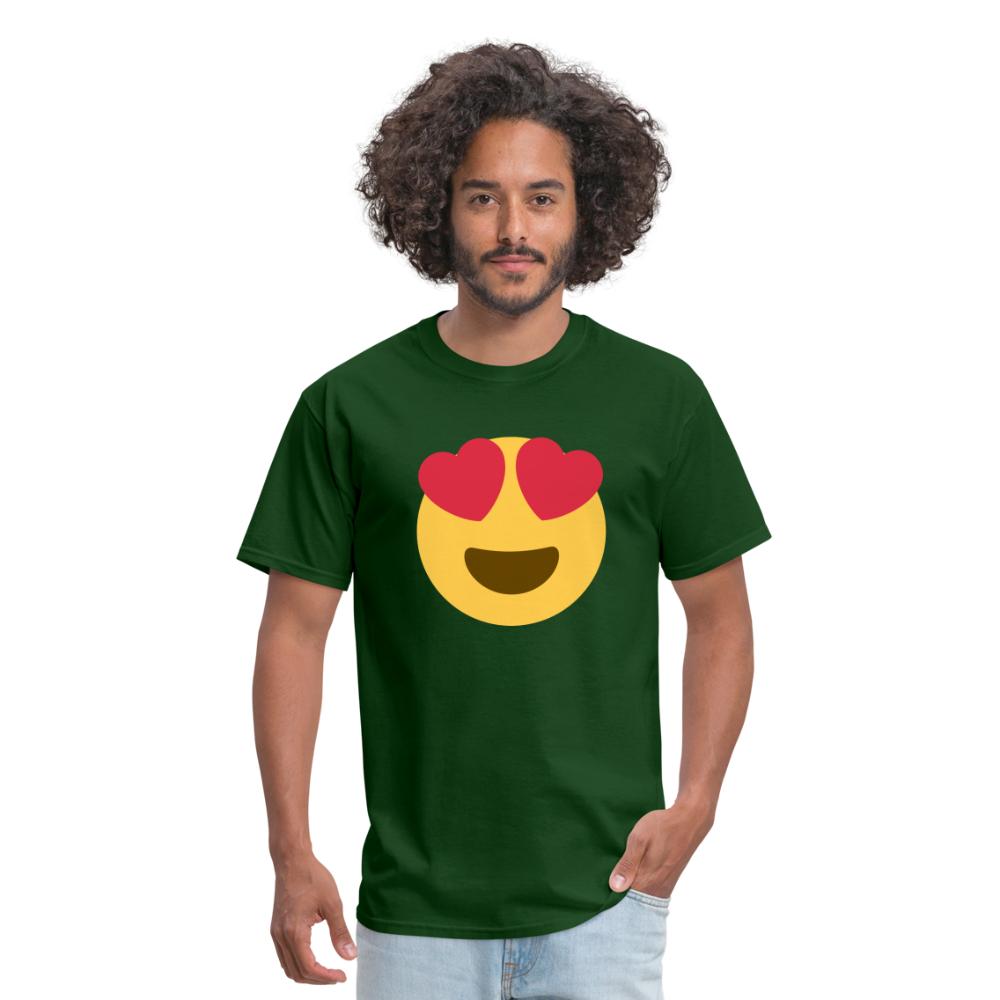 😍 Smiling Face with Heart-Eyes (Twemoji) Unisex Classic T-Shirt - forest green