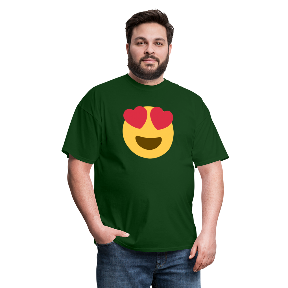 😍 Smiling Face with Heart-Eyes (Twemoji) Unisex Classic T-Shirt - forest green