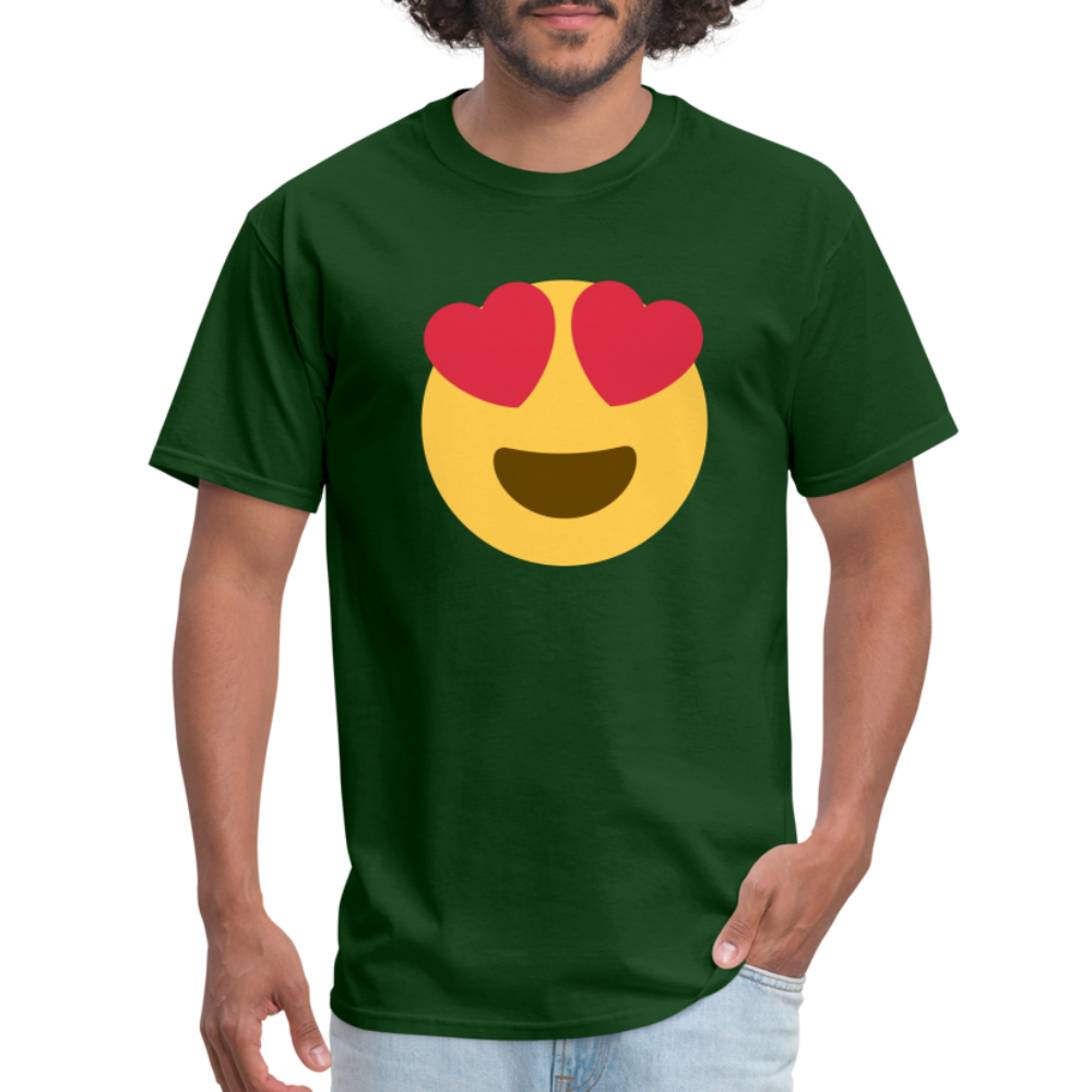 😍 Smiling Face with Heart-Eyes (Twemoji) Unisex Classic T-Shirt - forest green