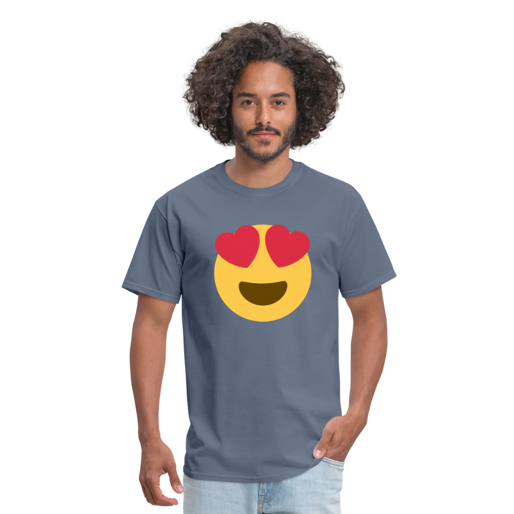 😍 Smiling Face with Heart-Eyes (Twemoji) Unisex Classic T-Shirt - denim