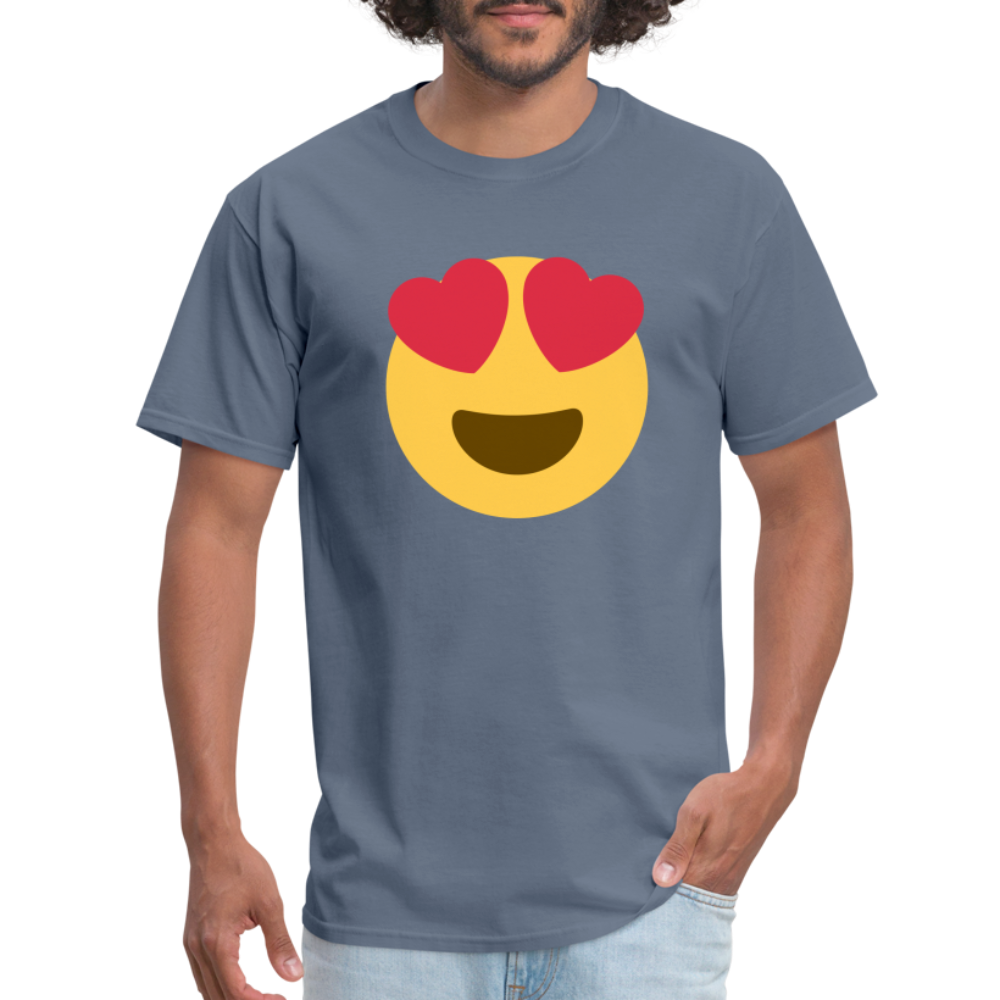 😍 Smiling Face with Heart-Eyes (Twemoji) Unisex Classic T-Shirt - denim