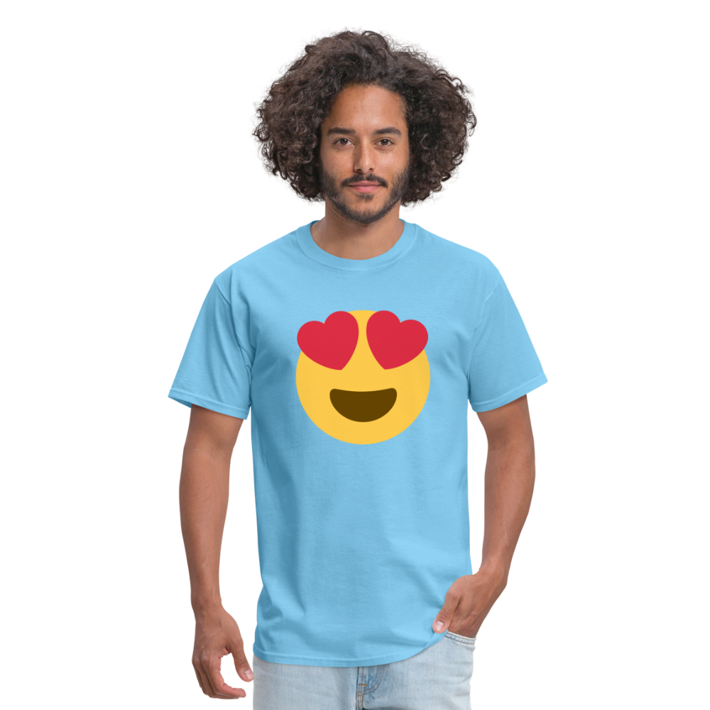 😍 Smiling Face with Heart-Eyes (Twemoji) Unisex Classic T-Shirt - aquatic blue