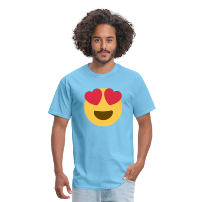 😍 Smiling Face with Heart-Eyes (Twemoji) Unisex Classic T-Shirt - aquatic blue