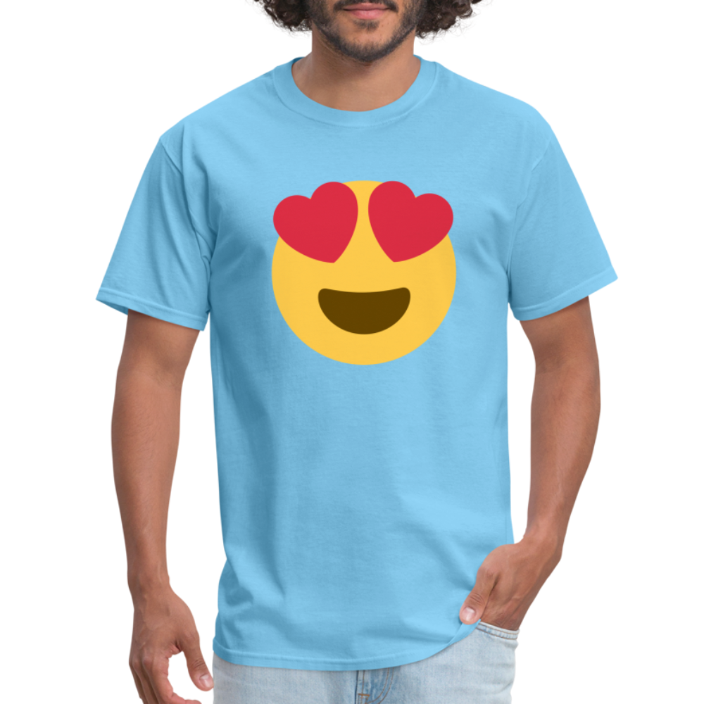 😍 Smiling Face with Heart-Eyes (Twemoji) Unisex Classic T-Shirt - aquatic blue