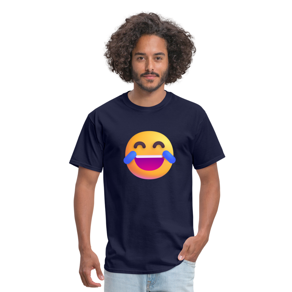 😂 Face with Tears of Joy (Microsoft Fluent) Unisex Classic T-Shirt - navy