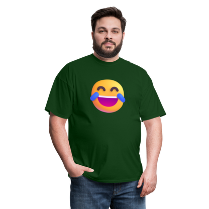 😂 Face with Tears of Joy (Microsoft Fluent) Unisex Classic T-Shirt - forest green