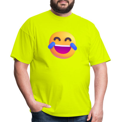 😂 Face with Tears of Joy (Microsoft Fluent) Unisex Classic T-Shirt - safety green