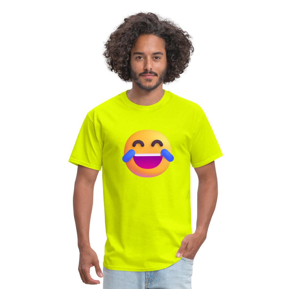 😂 Face with Tears of Joy (Microsoft Fluent) Unisex Classic T-Shirt - safety green