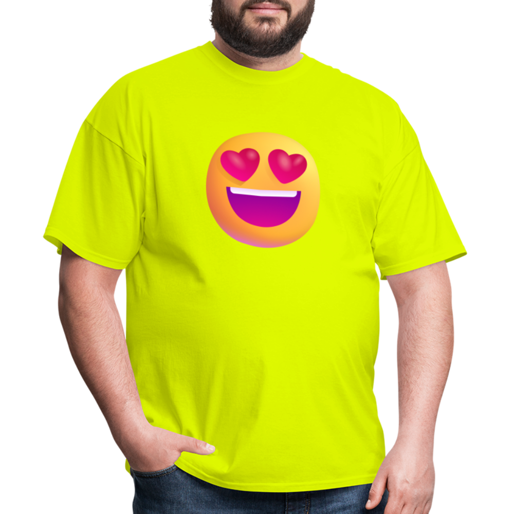 😍 Smiling Face with Heart-Eyes (Microsoft Fluent) Unisex Classic T-Shirt - safety green