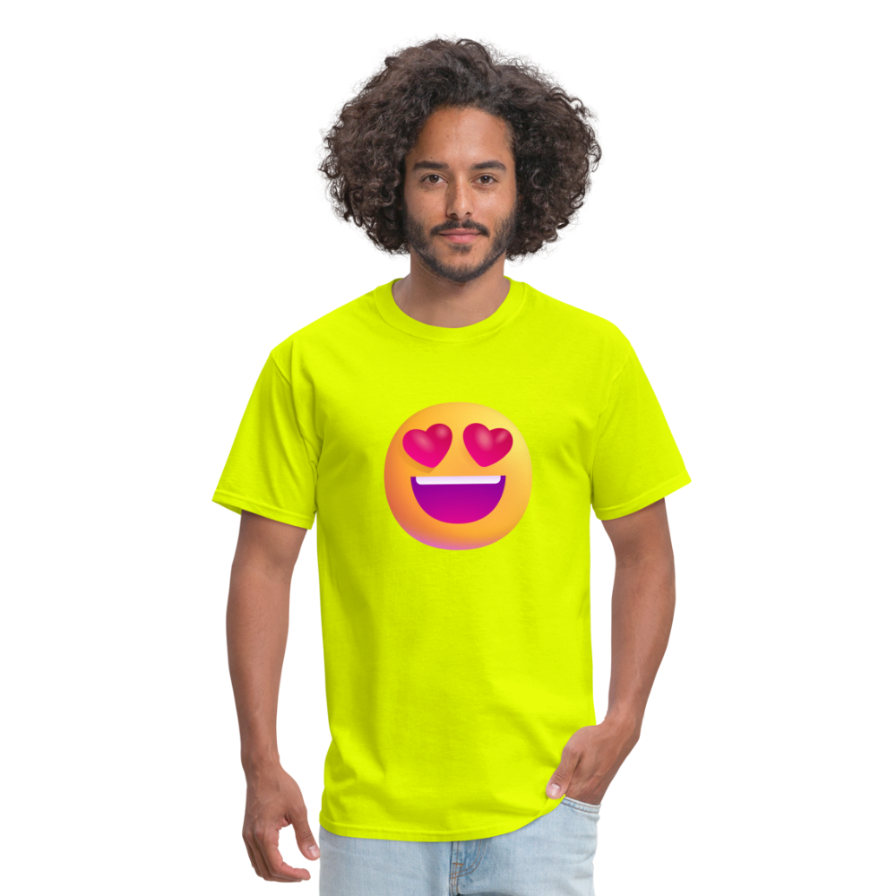 😍 Smiling Face with Heart-Eyes (Microsoft Fluent) Unisex Classic T-Shirt - safety green