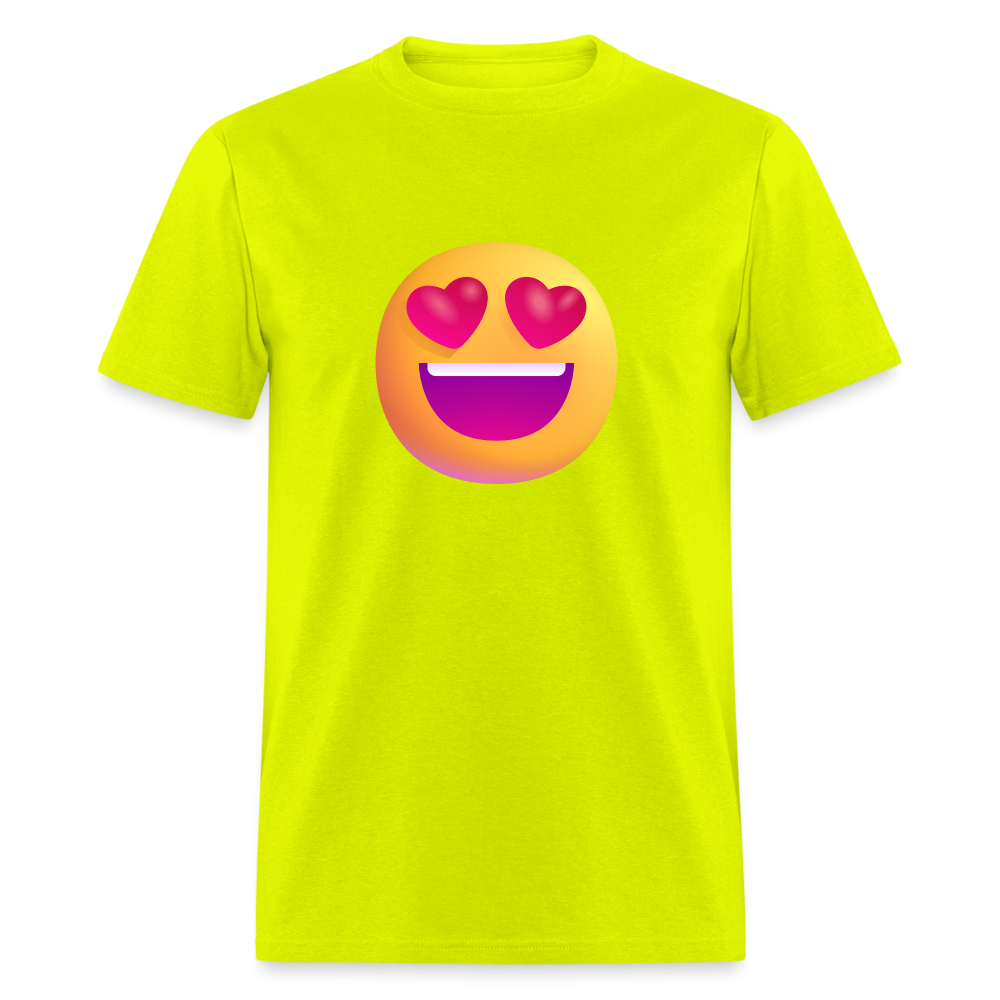 😍 Smiling Face with Heart-Eyes (Microsoft Fluent) Unisex Classic T-Shirt - safety green