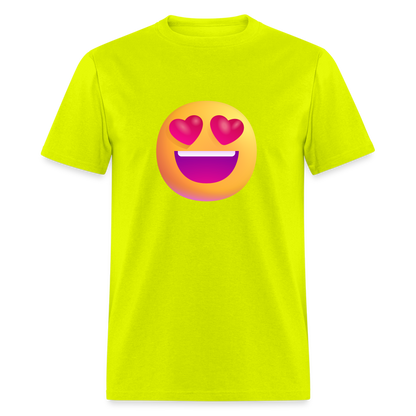 😍 Smiling Face with Heart-Eyes (Microsoft Fluent) Unisex Classic T-Shirt - safety green