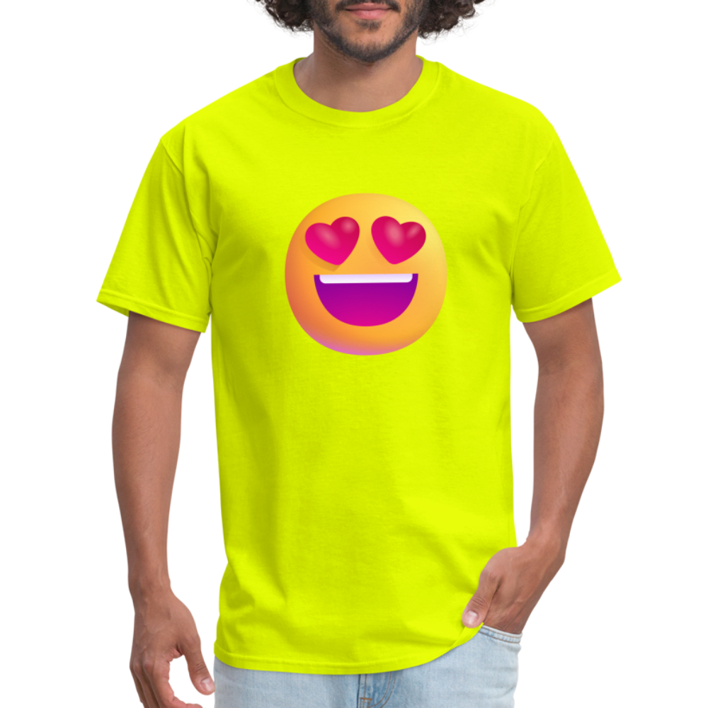 😍 Smiling Face with Heart-Eyes (Microsoft Fluent) Unisex Classic T-Shirt - safety green