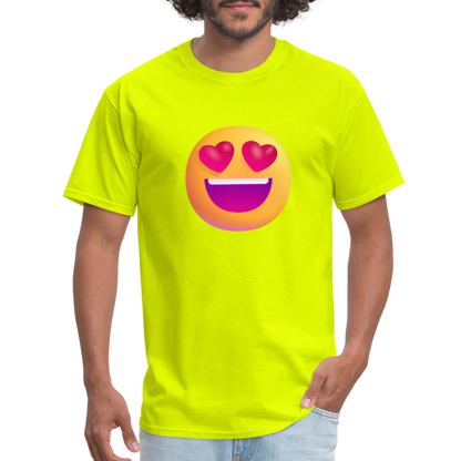 😍 Smiling Face with Heart-Eyes (Microsoft Fluent) Unisex Classic T-Shirt - safety green