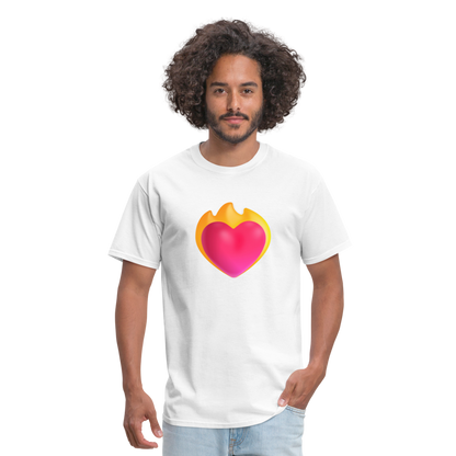 ❤️‍🔥 Heart on Fire (Microsoft Fluent) Unisex Classic T-Shirt - white