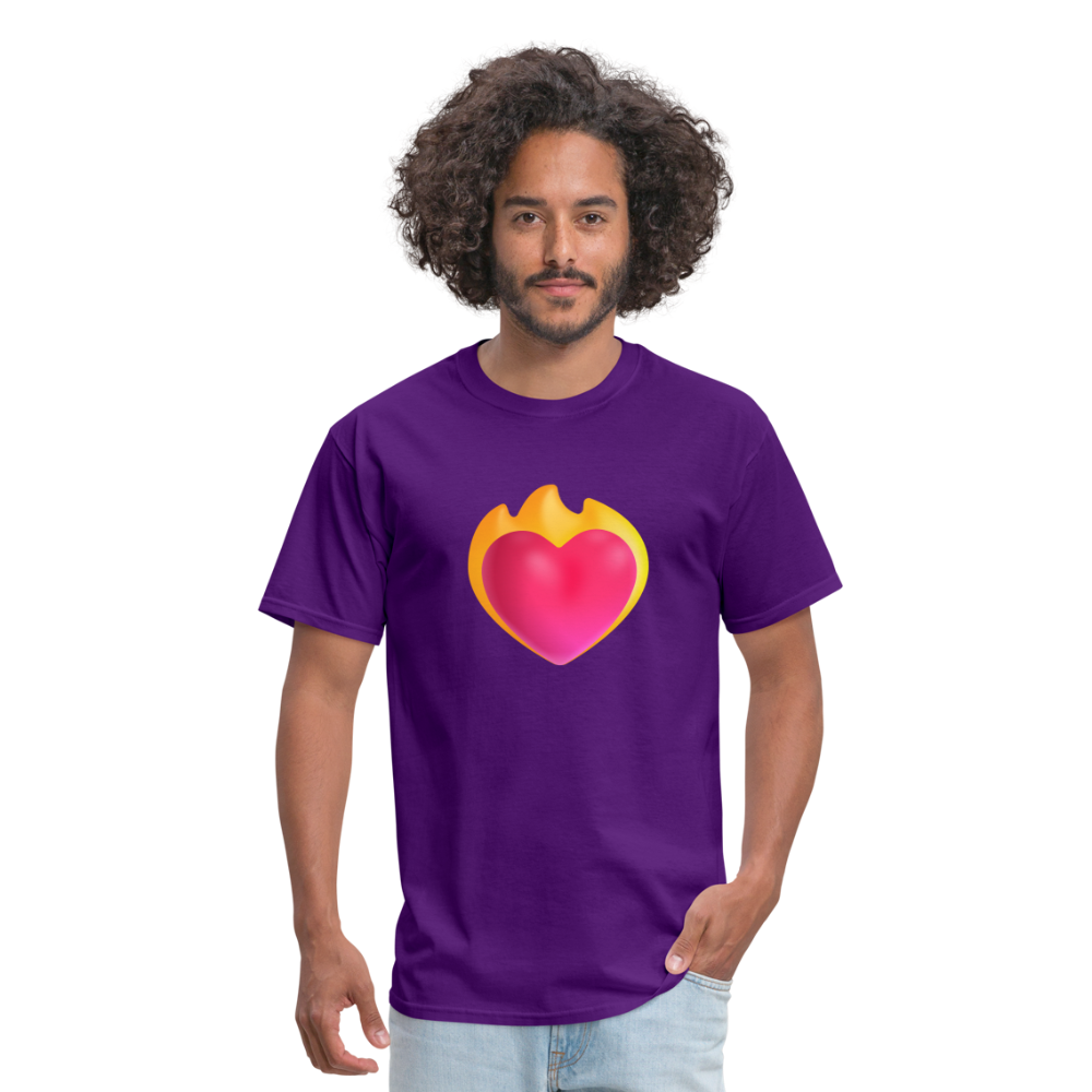 ❤️‍🔥 Heart on Fire (Microsoft Fluent) Unisex Classic T-Shirt - purple