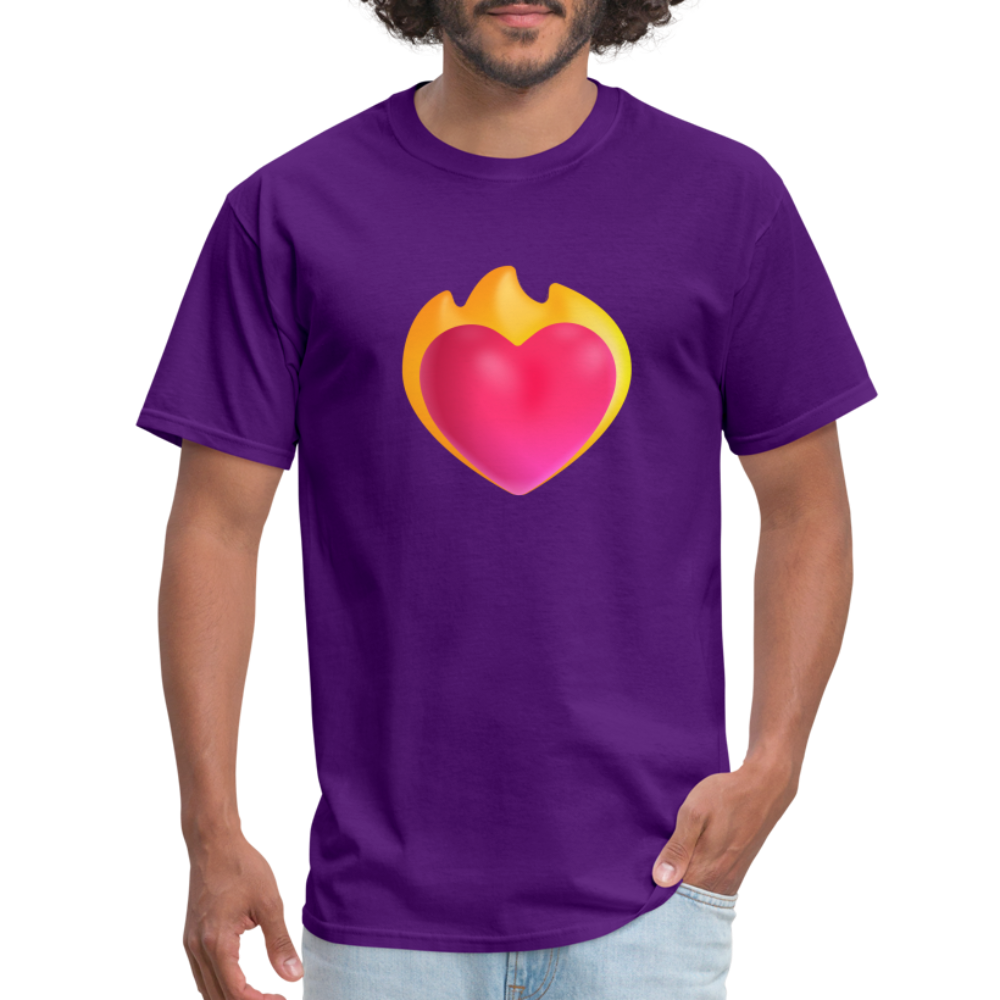 ❤️‍🔥 Heart on Fire (Microsoft Fluent) Unisex Classic T-Shirt - purple