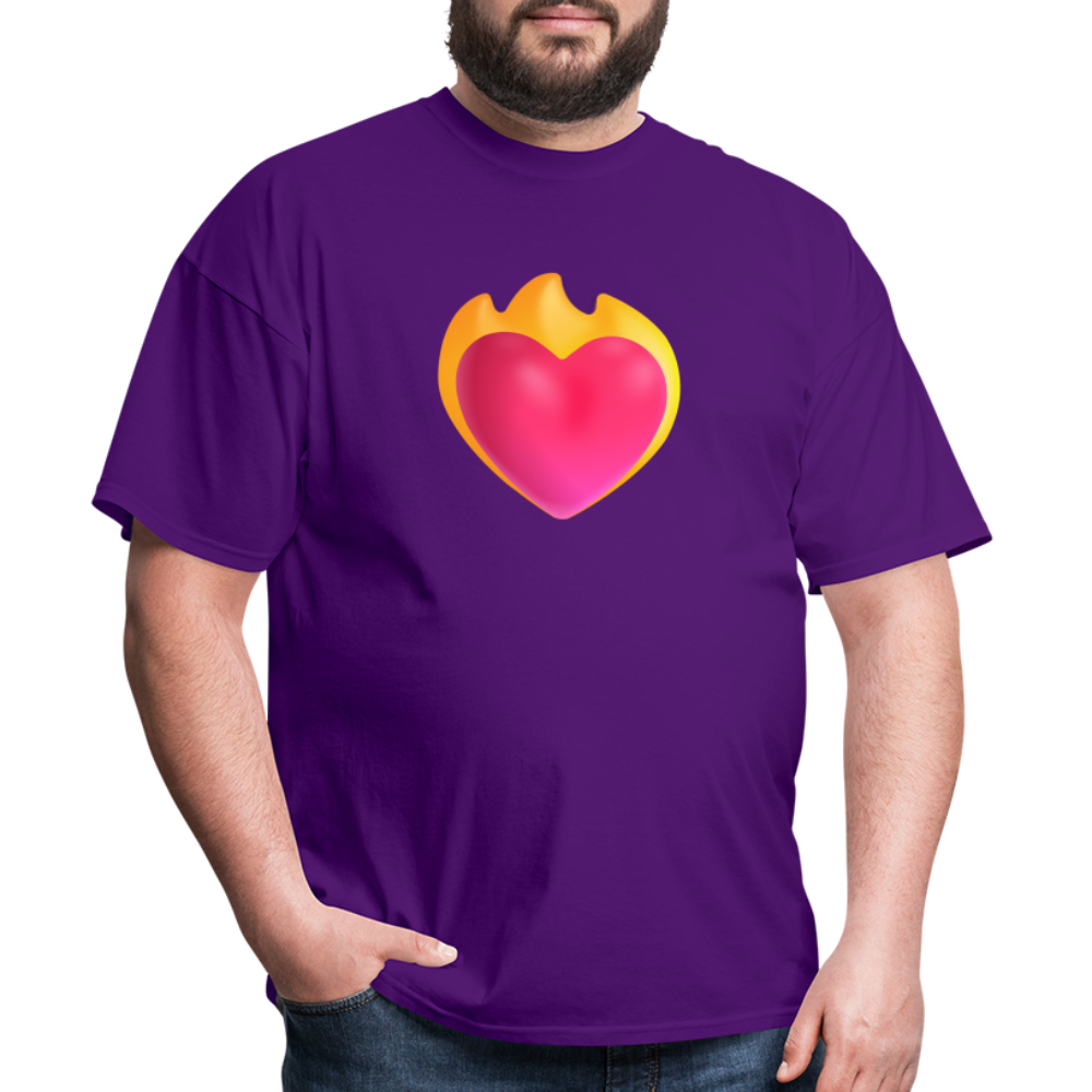 ❤️‍🔥 Heart on Fire (Microsoft Fluent) Unisex Classic T-Shirt - purple