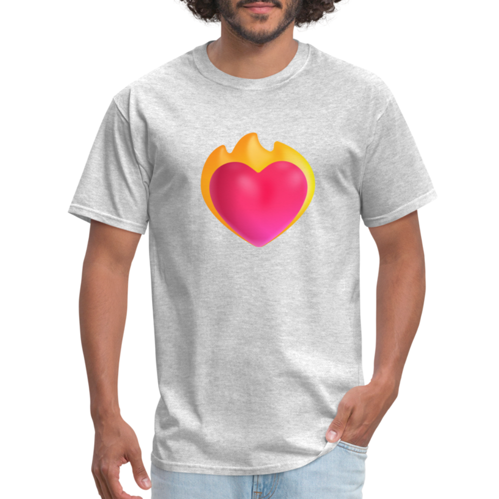 ❤️‍🔥 Heart on Fire (Microsoft Fluent) Unisex Classic T-Shirt - heather gray