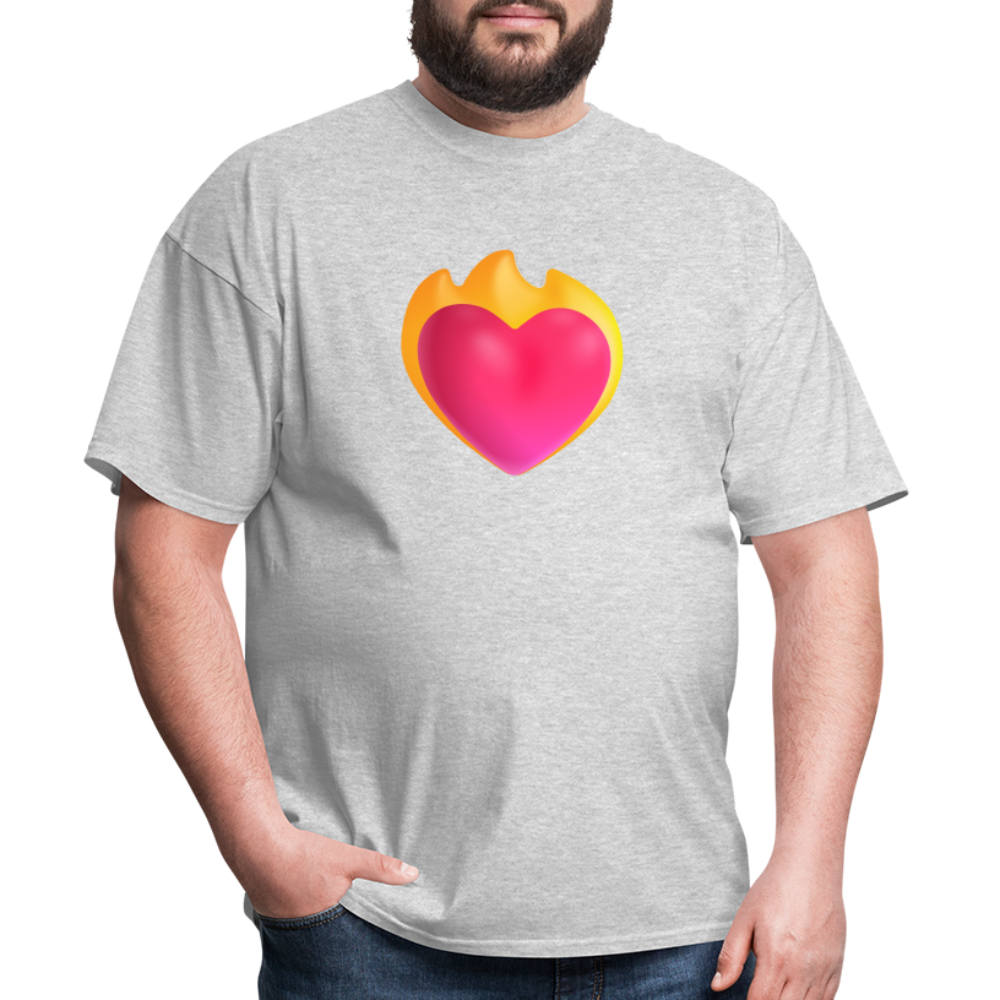 ❤️‍🔥 Heart on Fire (Microsoft Fluent) Unisex Classic T-Shirt - heather gray