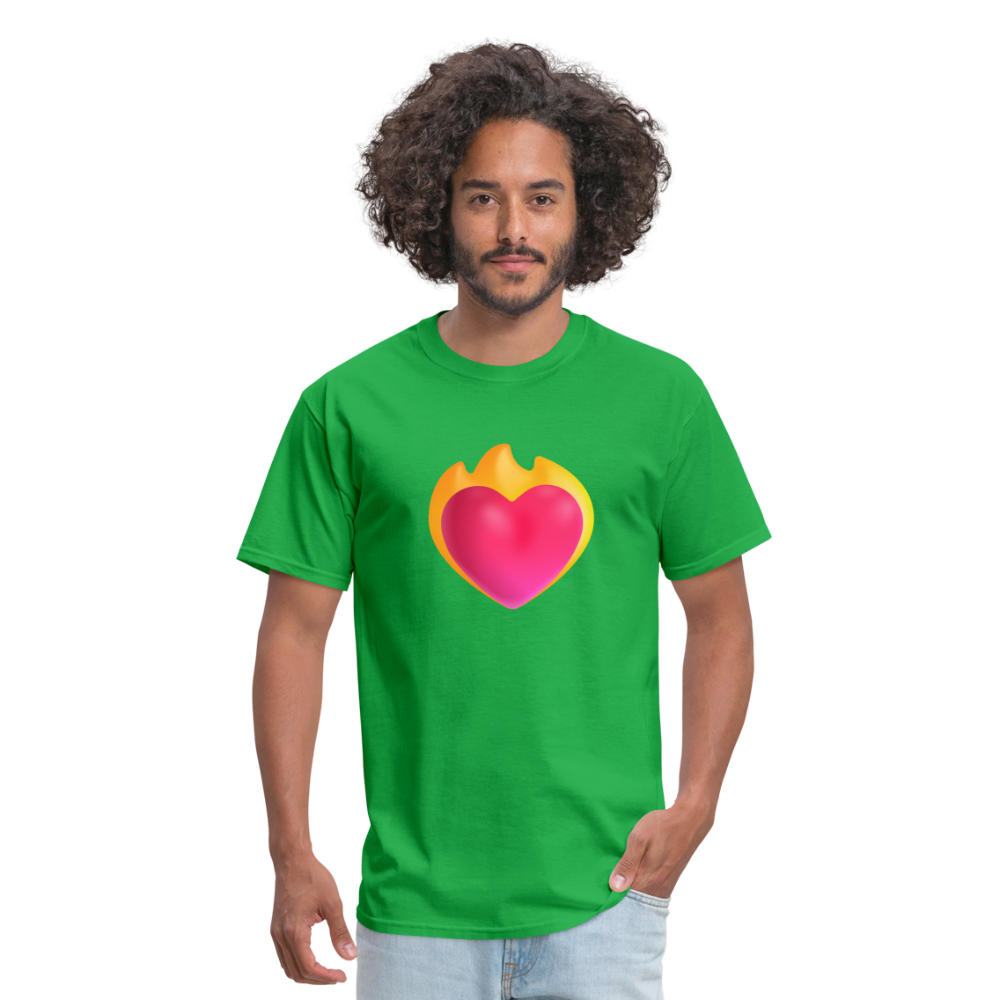 ❤️‍🔥 Heart on Fire (Microsoft Fluent) Unisex Classic T-Shirt - bright green