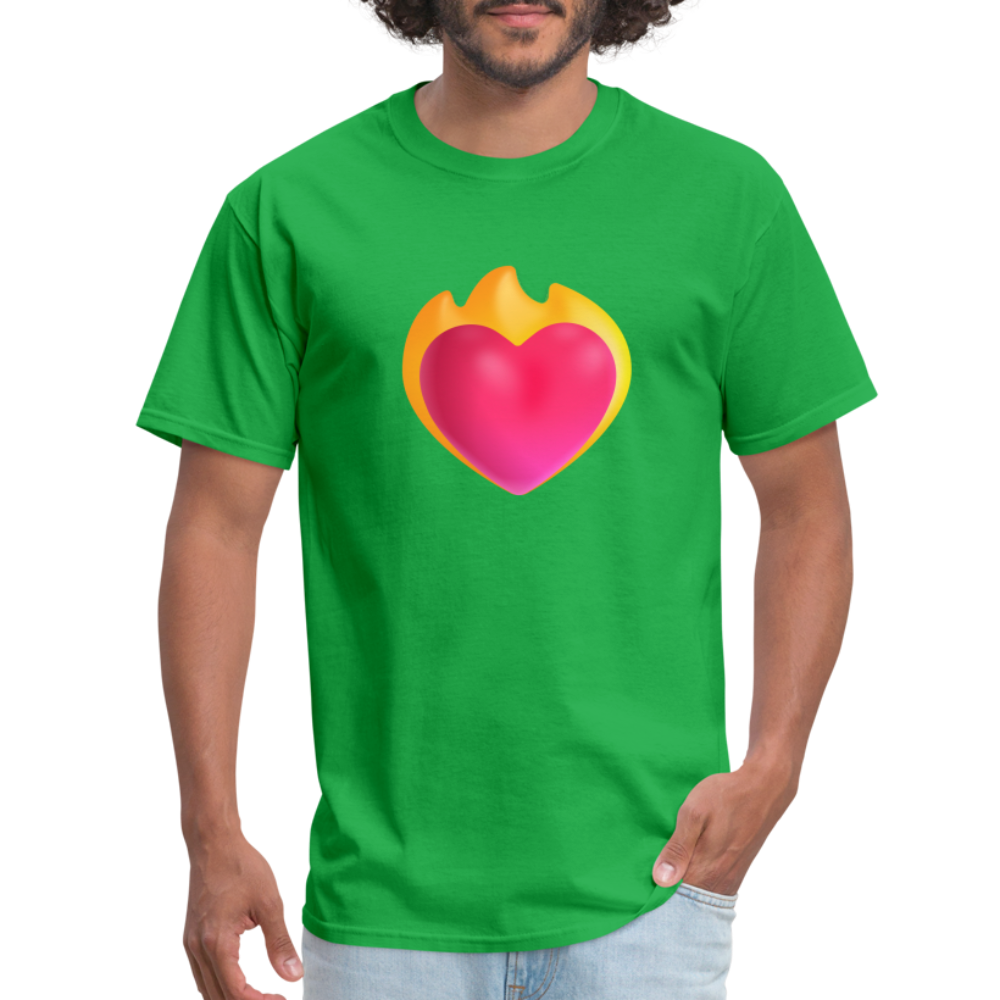 ❤️‍🔥 Heart on Fire (Microsoft Fluent) Unisex Classic T-Shirt - bright green