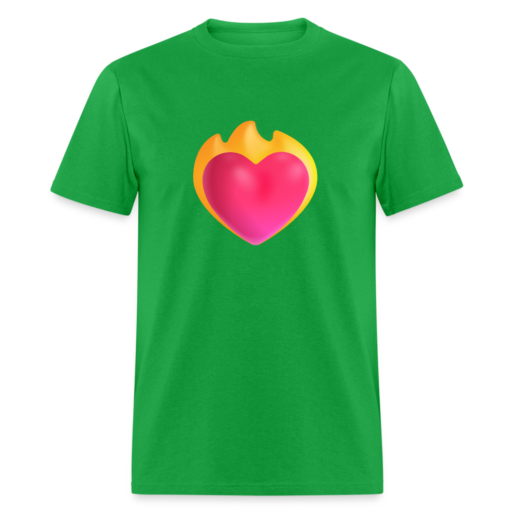 ❤️‍🔥 Heart on Fire (Microsoft Fluent) Unisex Classic T-Shirt - bright green