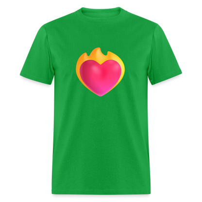 ❤️‍🔥 Heart on Fire (Microsoft Fluent) Unisex Classic T-Shirt - bright green