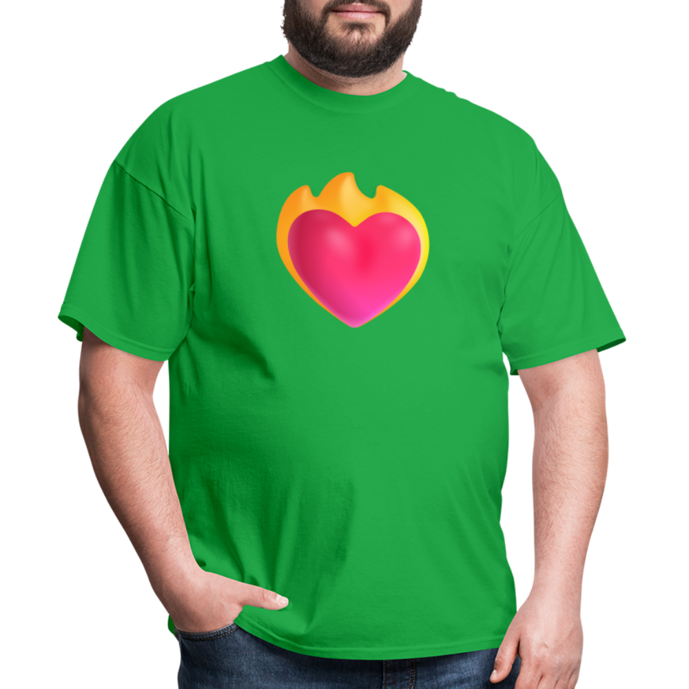 ❤️‍🔥 Heart on Fire (Microsoft Fluent) Unisex Classic T-Shirt - bright green