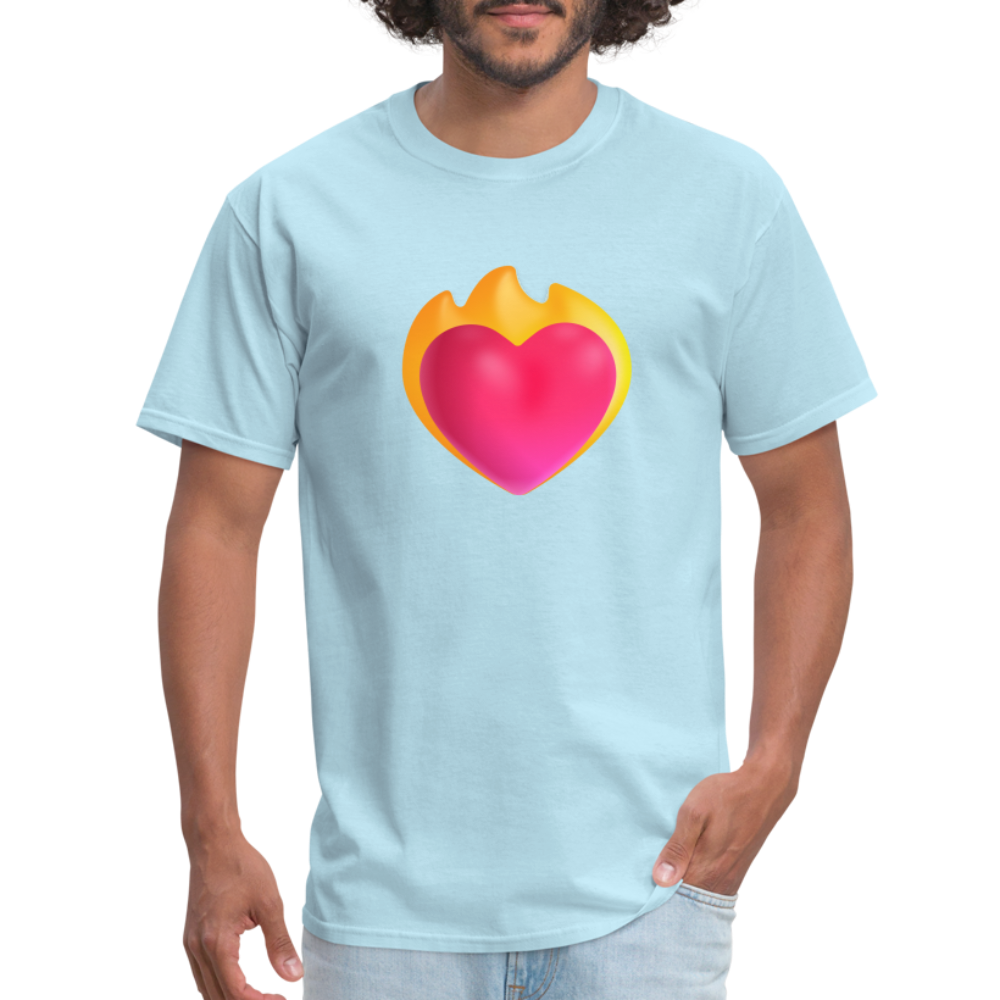 ❤️‍🔥 Heart on Fire (Microsoft Fluent) Unisex Classic T-Shirt - powder blue