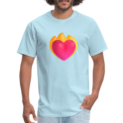 ❤️‍🔥 Heart on Fire (Microsoft Fluent) Unisex Classic T-Shirt - powder blue