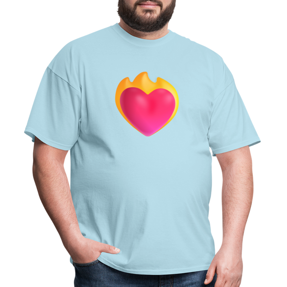 ❤️‍🔥 Heart on Fire (Microsoft Fluent) Unisex Classic T-Shirt - powder blue