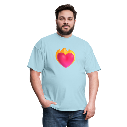 ❤️‍🔥 Heart on Fire (Microsoft Fluent) Unisex Classic T-Shirt - powder blue