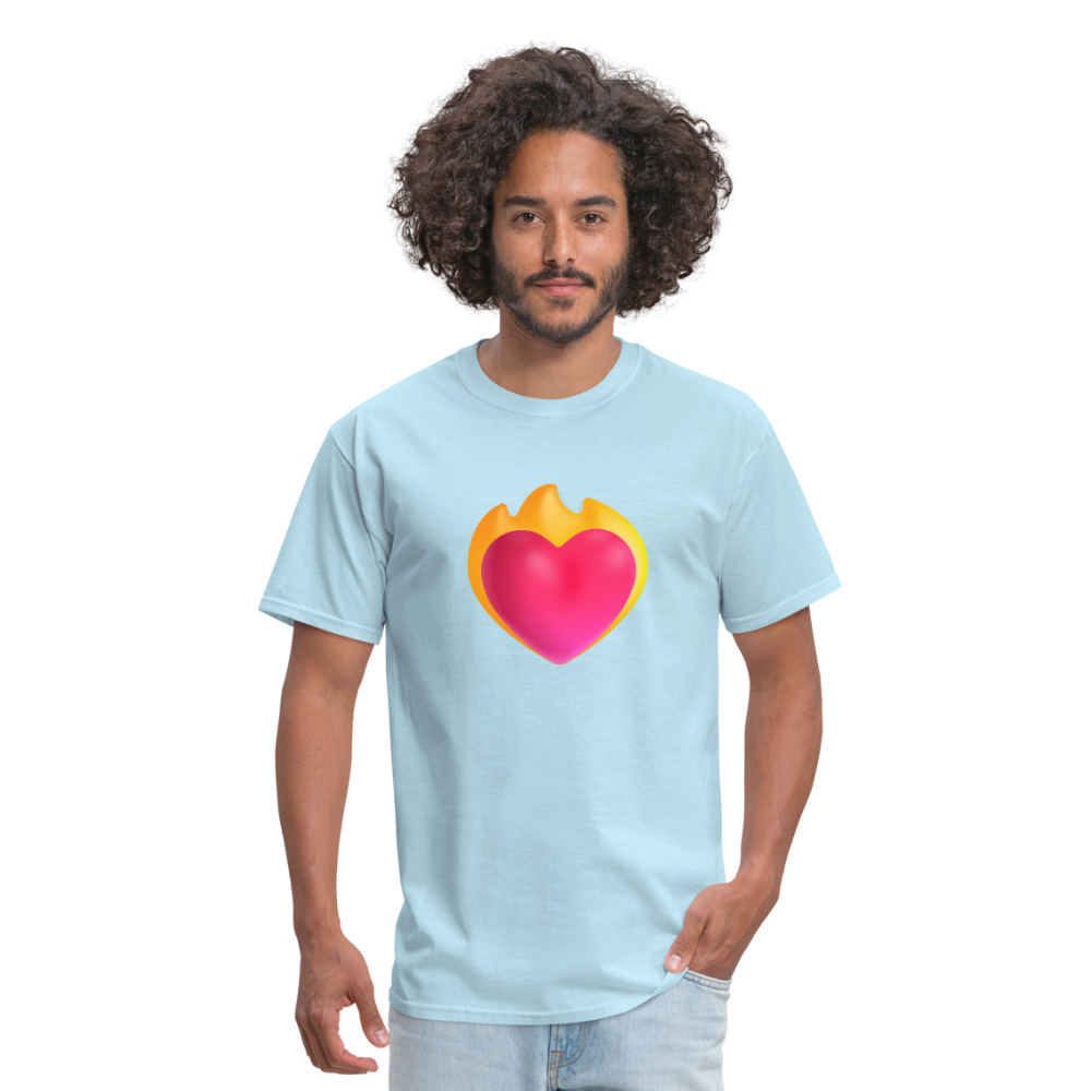❤️‍🔥 Heart on Fire (Microsoft Fluent) Unisex Classic T-Shirt - powder blue