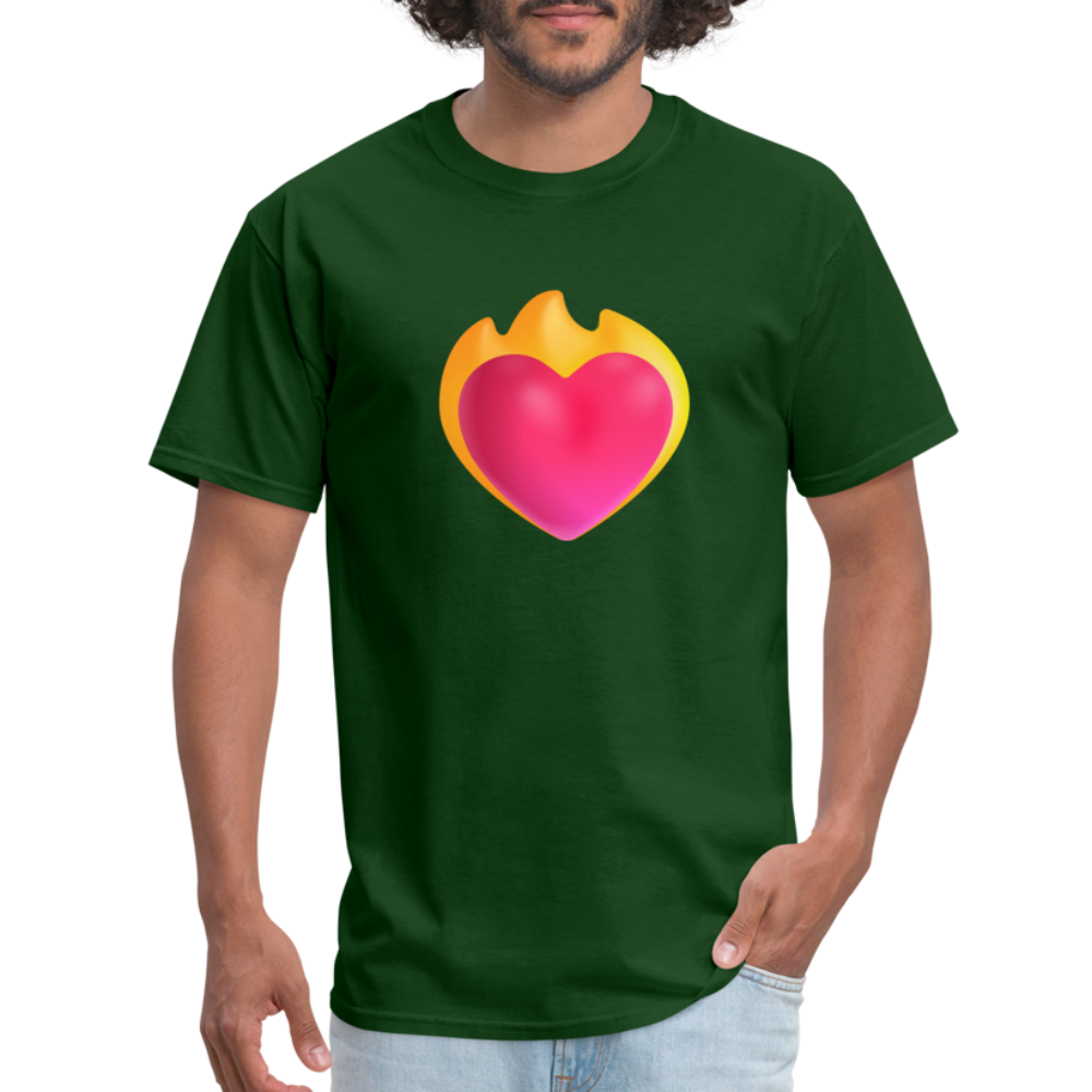 ❤️‍🔥 Heart on Fire (Microsoft Fluent) Unisex Classic T-Shirt - forest green