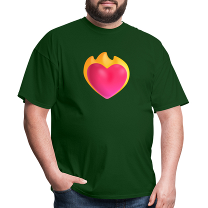 ❤️‍🔥 Heart on Fire (Microsoft Fluent) Unisex Classic T-Shirt - forest green