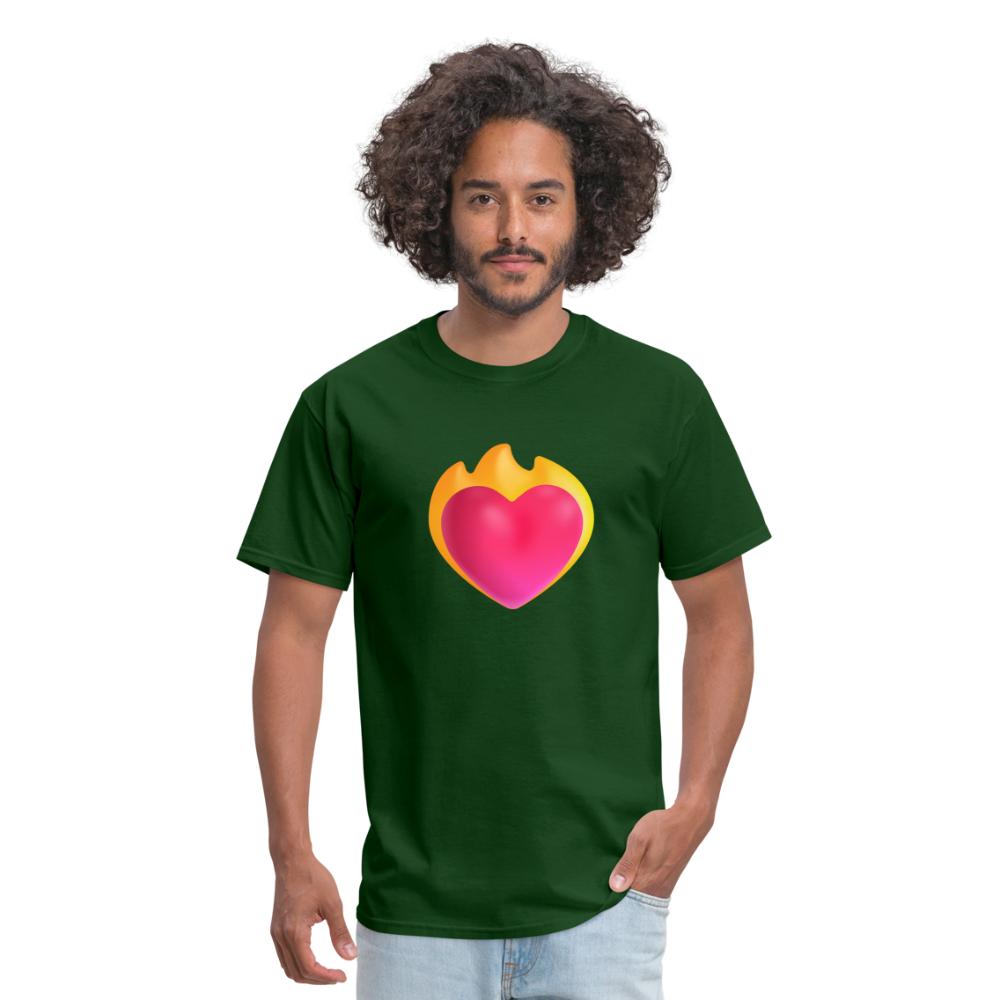 ❤️‍🔥 Heart on Fire (Microsoft Fluent) Unisex Classic T-Shirt - forest green