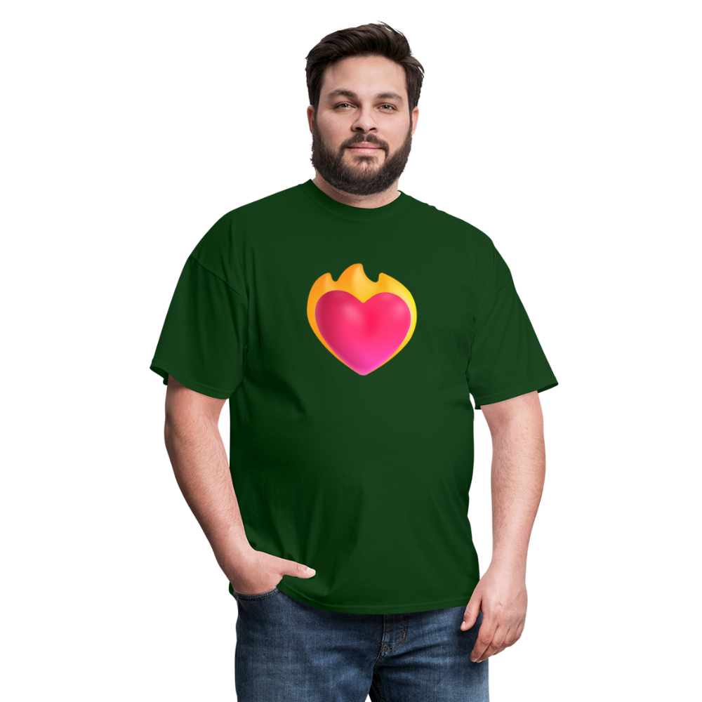 ❤️‍🔥 Heart on Fire (Microsoft Fluent) Unisex Classic T-Shirt - forest green