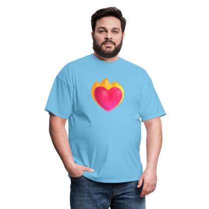 ❤️‍🔥 Heart on Fire (Microsoft Fluent) Unisex Classic T-Shirt - aquatic blue