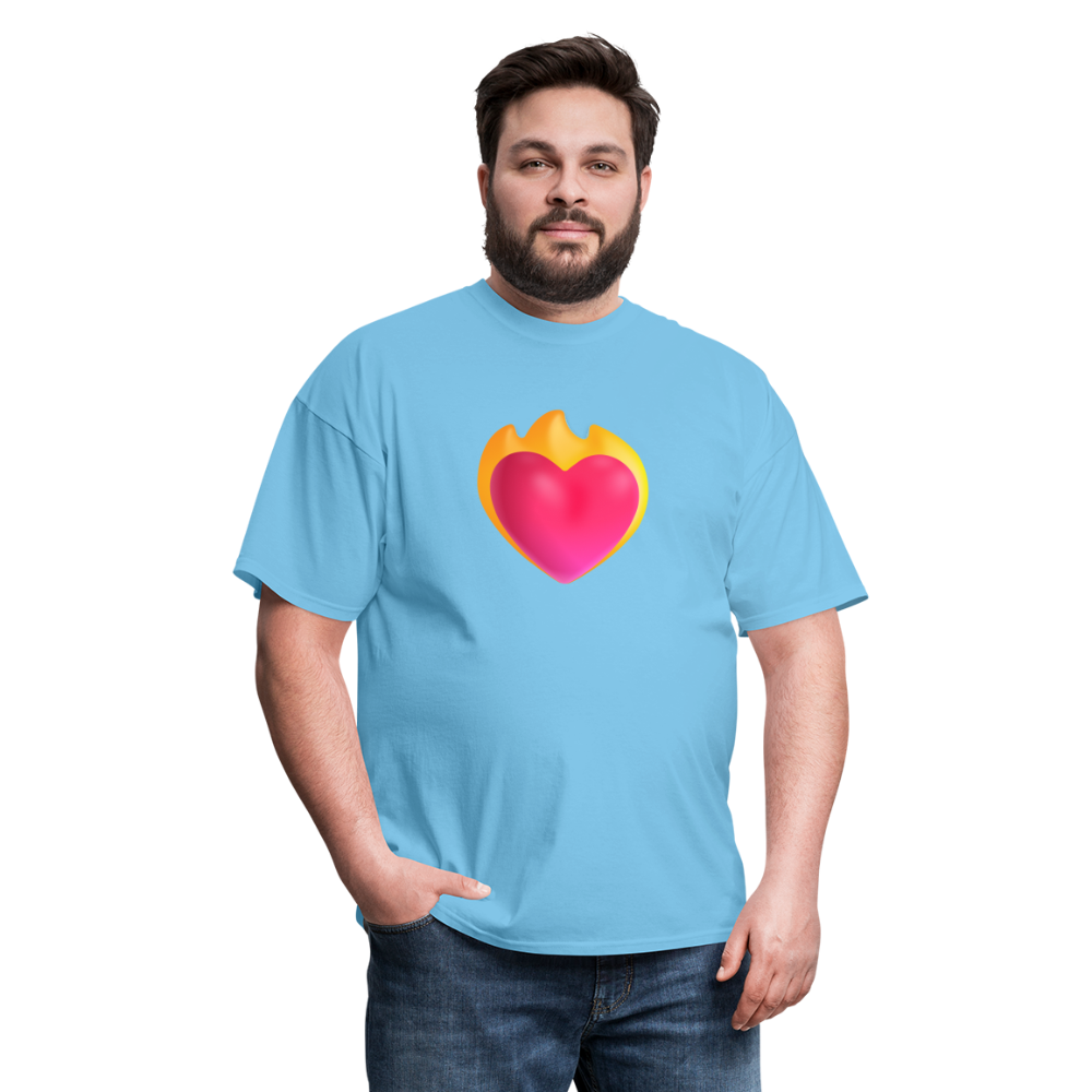 ❤️‍🔥 Heart on Fire (Microsoft Fluent) Unisex Classic T-Shirt - aquatic blue