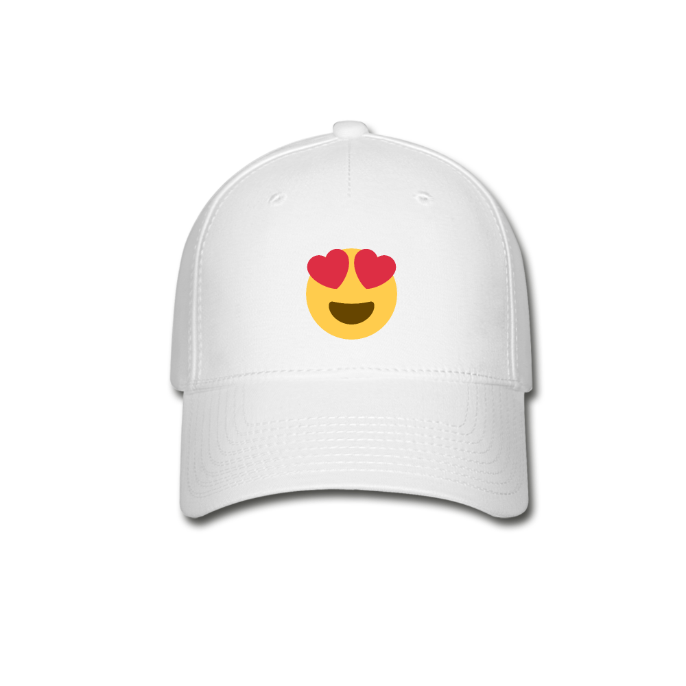 😍 Smiling Face with Heart-Eyes (Twemoji) Baseball Cap - white