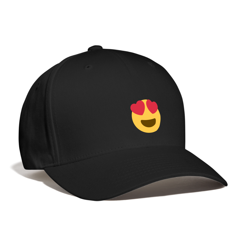 😍 Smiling Face with Heart-Eyes (Twemoji) Baseball Cap - black