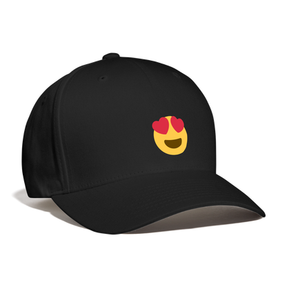 😍 Smiling Face with Heart-Eyes (Twemoji) Baseball Cap - black