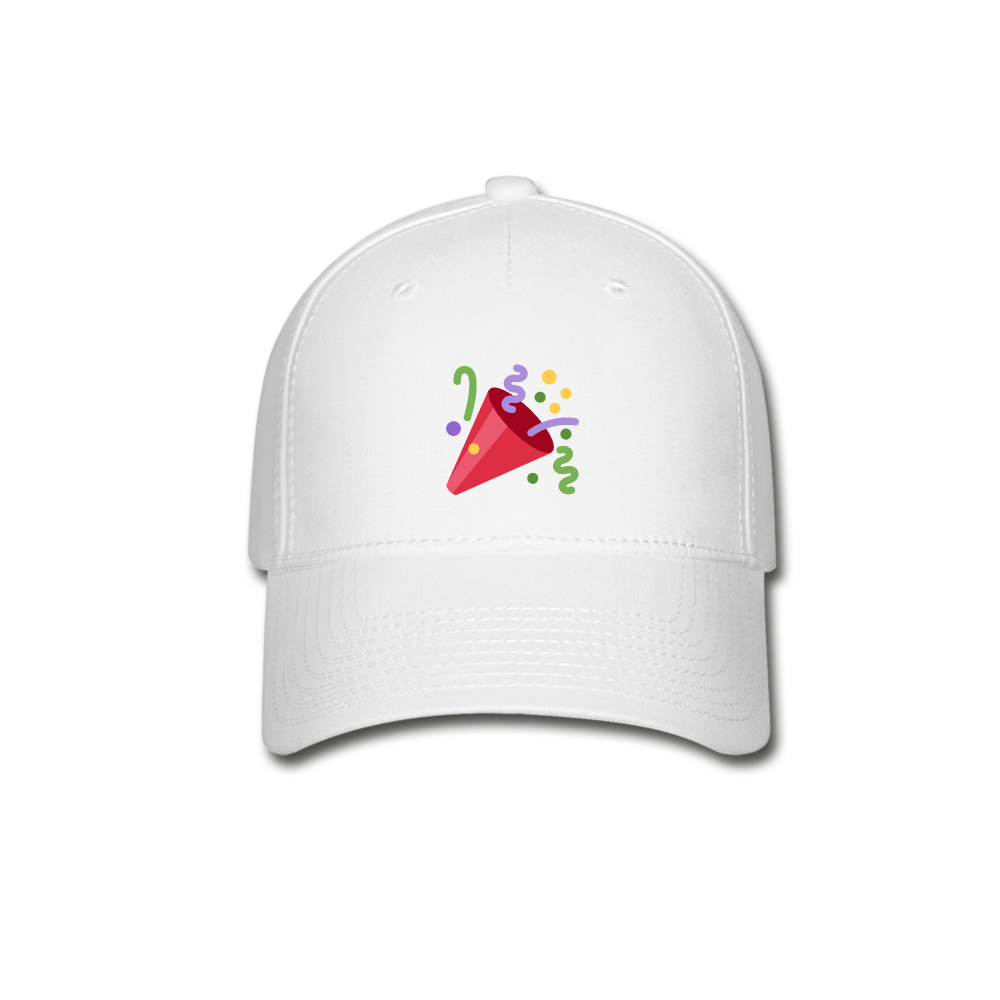 🎉 Party Popper (Twemoji) Baseball Cap - white