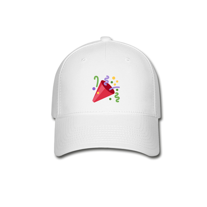 🎉 Party Popper (Twemoji) Baseball Cap - white