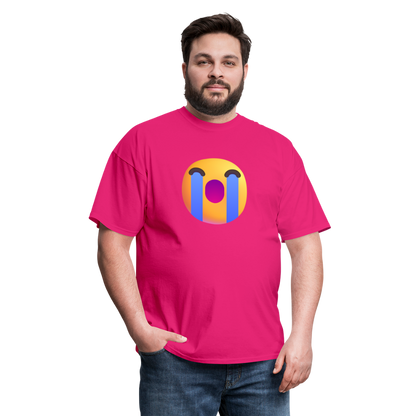 😭 Loudly Crying Face (Microsoft Fluent) Unisex Classic T-Shirt - fuchsia