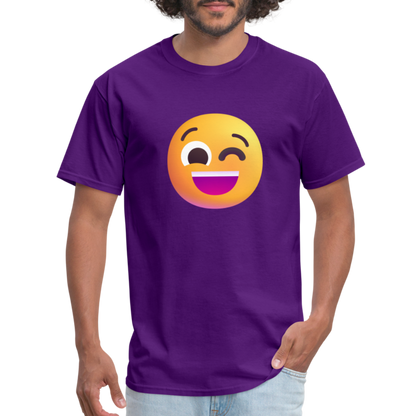 😉 Winking Face (Microsoft Fluent) Unisex Classic T-Shirt - purple
