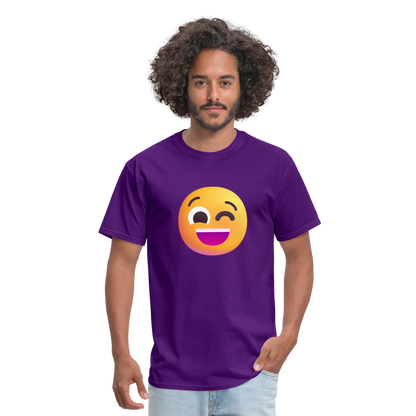 😉 Winking Face (Microsoft Fluent) Unisex Classic T-Shirt - purple